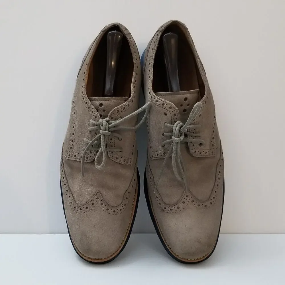 Cole Haan Lunargrand Wingtip Oxford Shoes US Men's Size 12 M C13199 Gray & Blue